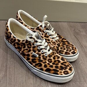Vans  Leopard Print Low-Top Sneakers in Brown and Black